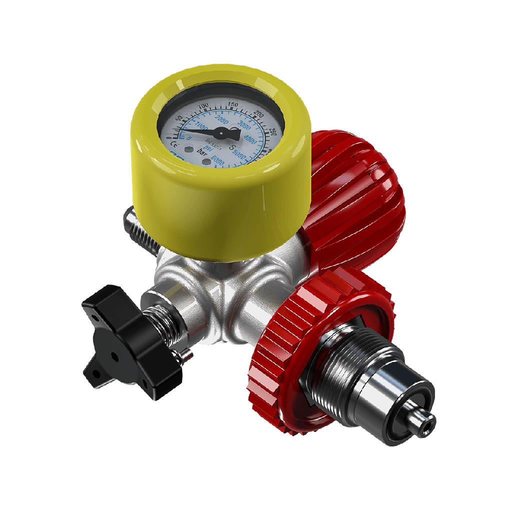 Attacco Bombola DRV DIN 300bar con Manometro