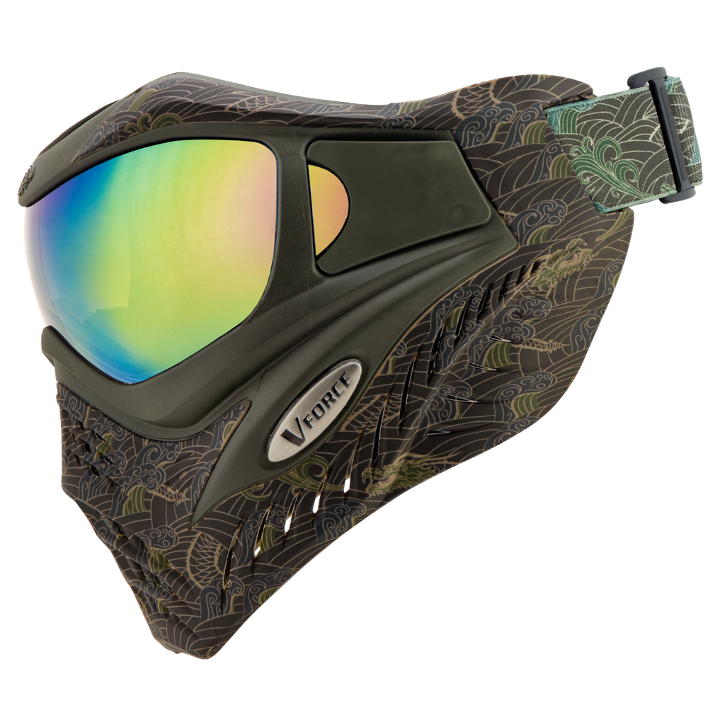 VForce Grill SE Dragon Fury w/ Quicksilver Lens (Olive on Tan)