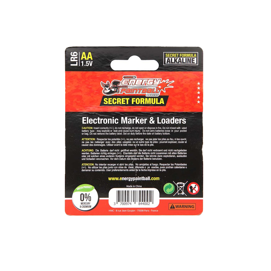 Energy Paintball 4 x AA alkaline "Secret Formula"